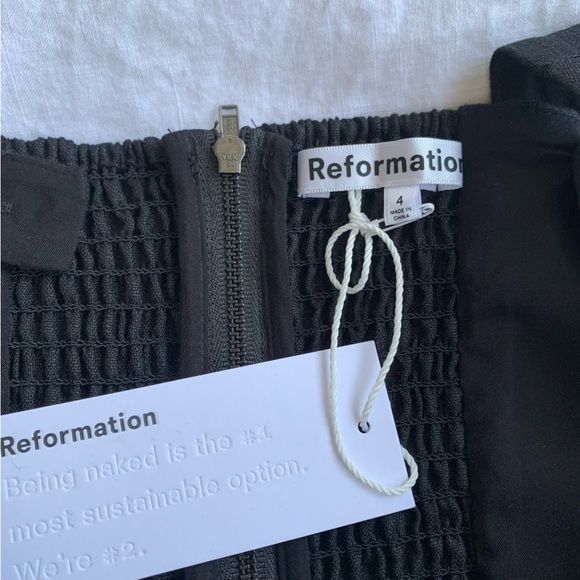 NWT Reformation Balia Linen Sleeveless A Line Midi Dress Black - Picture 13 of 16